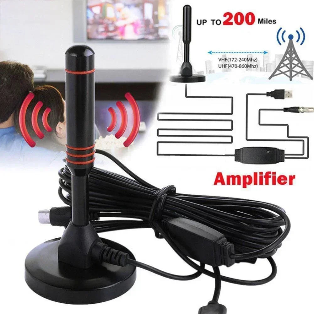 Indoor Outdoor HD Digital TV Antenna Amplified DAB 200 Miles Ultra HDTV with Amplifier VHF UHF Quick Response Aerial Set Oasis Select