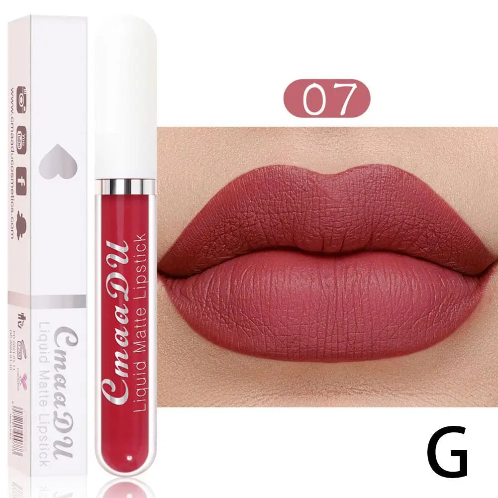 18-Color Waterproof Matte Liquid Lipstick – Long-Lasting Lip Gloss Matte Liquid Lipstick Oasis Select 07