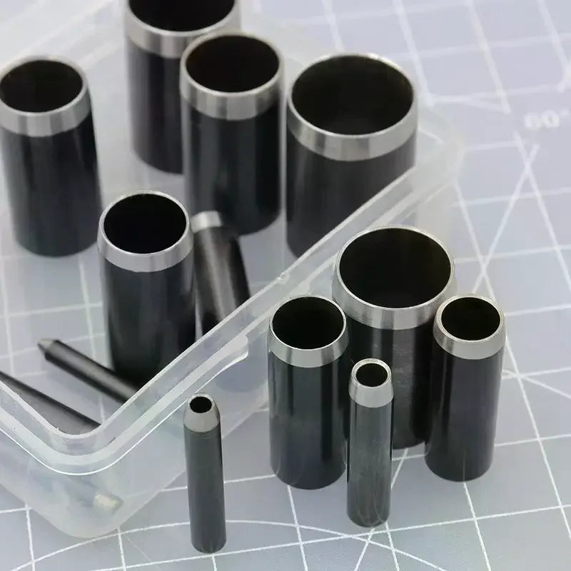 15 Sizes Round Hole Punch(1-15mm), Hollow Punch Cutter Tool Set With Storage Case, Leather Hole Punch, Leather Craft Die Cutter Oasis Select