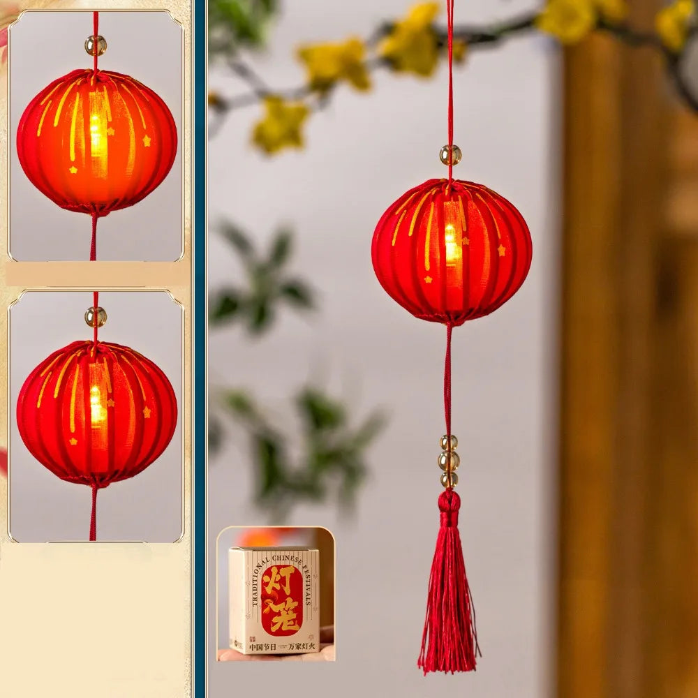 2026 Horse Year Chinese New Year Red Handheld Lantern & Tassel