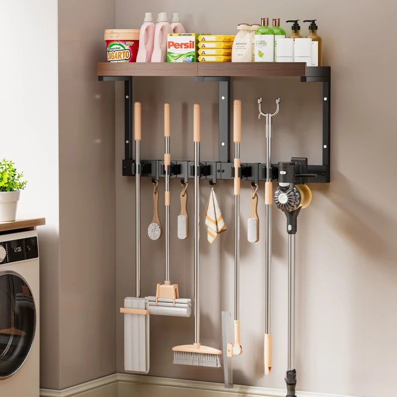 Wall-mounted broom, broom storage rack, cleaning tool rack, hook, mop finishing rack, placement rack Oasis Select