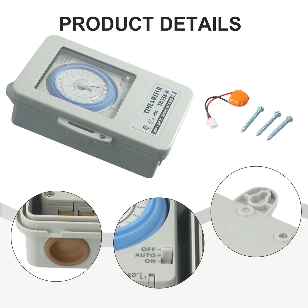 Mechanical Timer Switch 24 Hour Programmable AC100 250V 20A for Efficient Control of Power in Various Settings Oasis Select