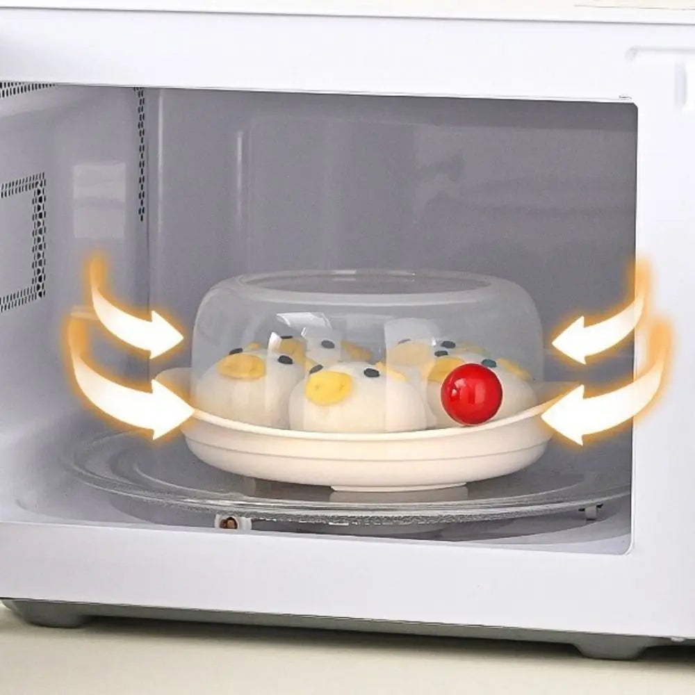 Food Grade PP Microwave Steamer with Lid & Tray | Large Capacity