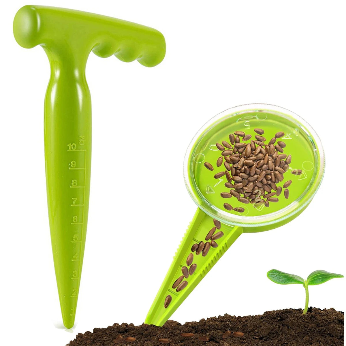 Garden Tool Set Seed Planter Dibber Kit Ergonomic Sowing Digging Planting Light Green Home Garden New Vegetable Flower Gardening Oasis Select