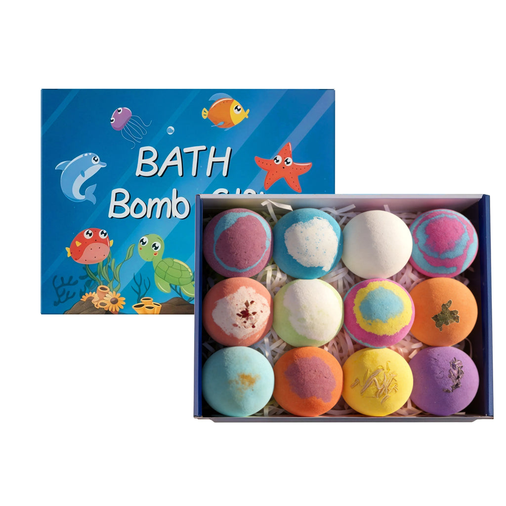 Kids Bath Bombs Inside Hidden Surprise Gentle Cleanse Colorful Rich Bubble Funny Relaxing Kid Bath Toys Children Shower Gift Set Oasis Select 12pcs Boxed