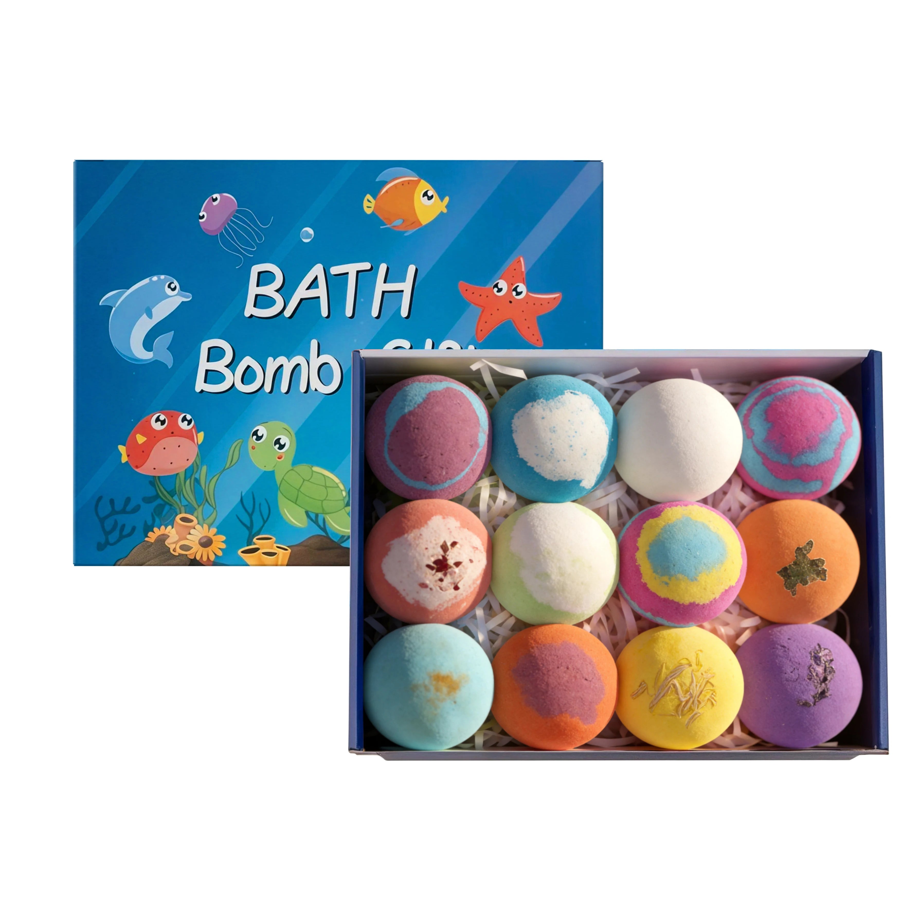 Kids Bath Bombs Inside Hidden Surprise Gentle Cleanse Colorful Rich Bubble Funny Relaxing Kid Bath Toys Children Shower Gift Set Oasis Select 12pcs Boxed