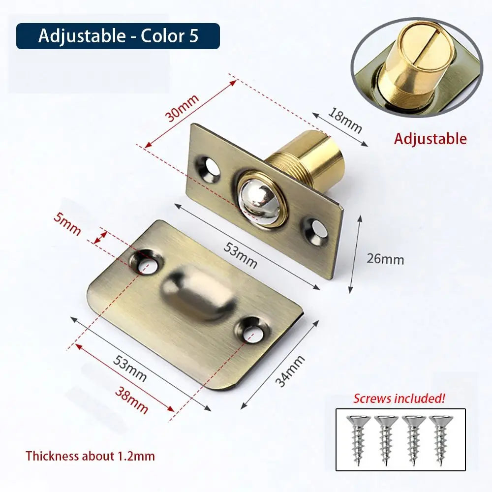 Adjustable Spring Ball Catch Door Latch with Strike Plate