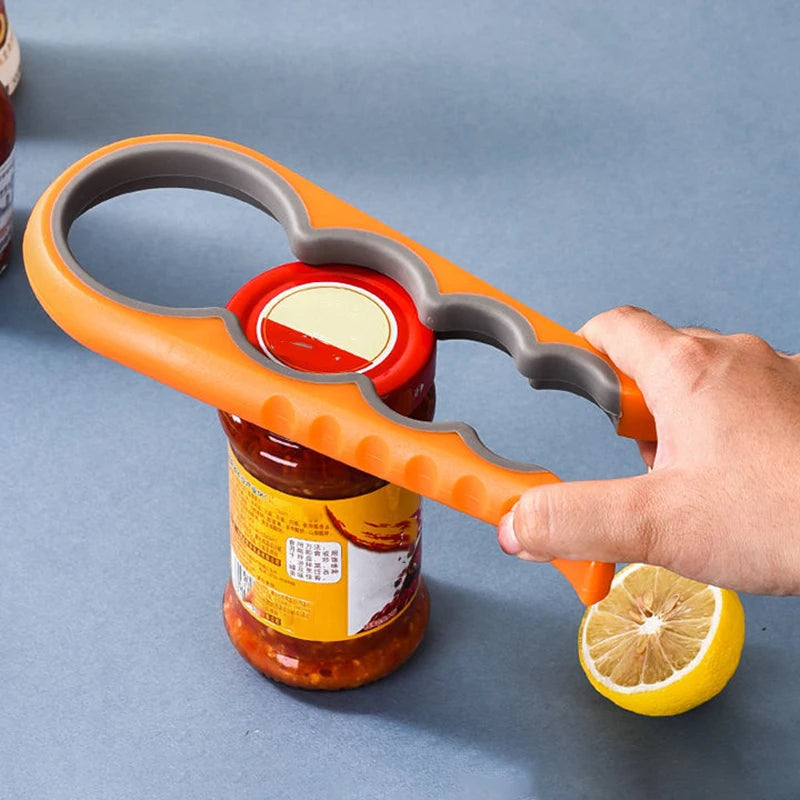 1pc Multifunctional 4-in-1 Jar Opener, Jar Gripper, Lid Opener, Can Opener, Bottle Opener Oasis Select