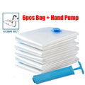 6PCS Vacuum Bag With Valve or Pump for Clothes Storing Large Plastic Compression Empty Bag Travel Accessories Storage Container Oasis Select 6Pcs Bag-Hand Pump M
