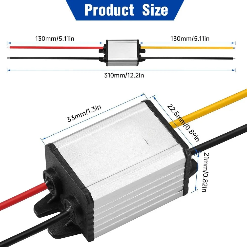 DC 12V/24V To 3-24V 2A Adjustable Voltage Converter Waterproof Module Buck Converter For Robotics Motor Automotive Light Strip Oasis Select