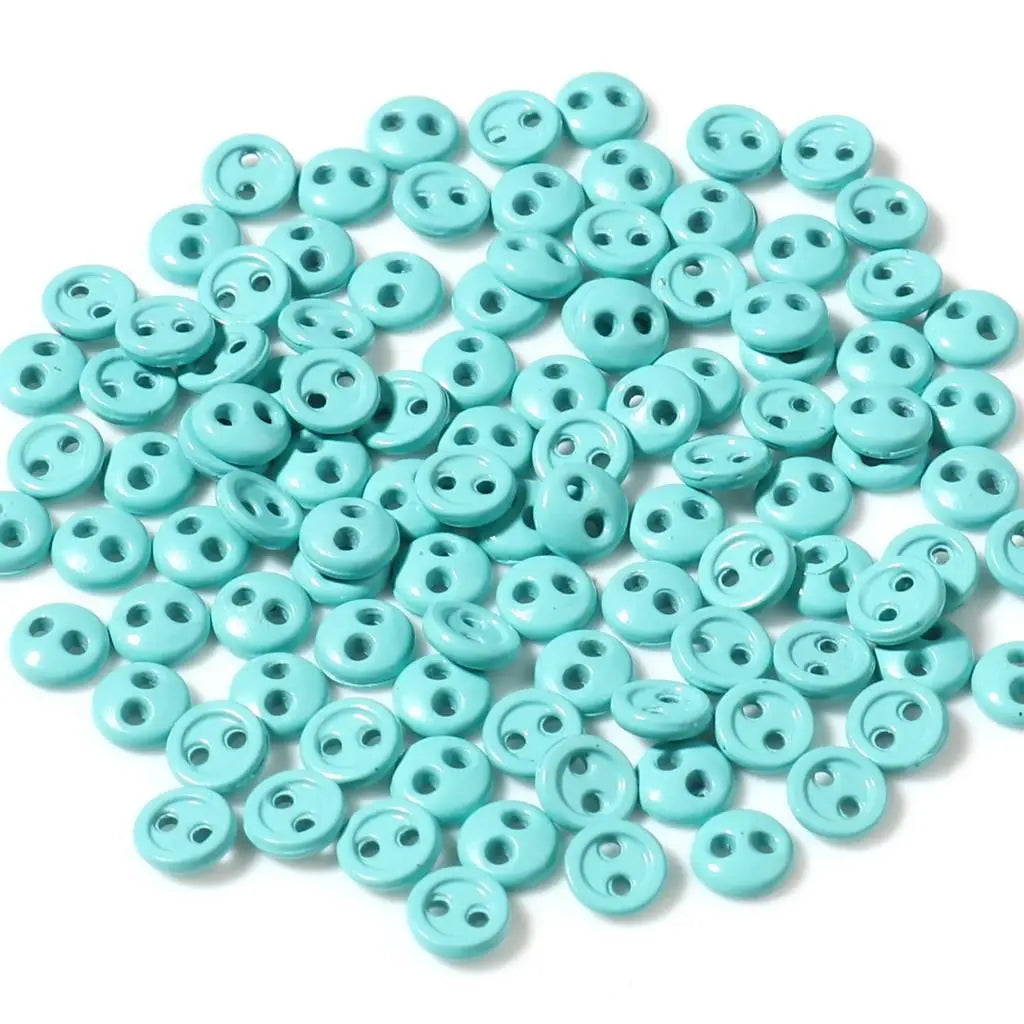 50pcs Mini Round Sewing Buttons 3/4/5mm – 2-Hole DIY Craft Sewing Buttons Oasis Select turquoise-4mm