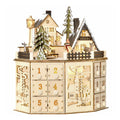 Wooden 24-Day LED Christmas Countdown Calendar Decor