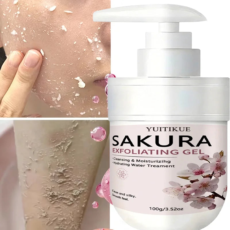 YUITIKUE Sakura Face Exfoliating Gel 100g – Gentle Daily Cleanser Facial Exfoliating Gel Oasis Select