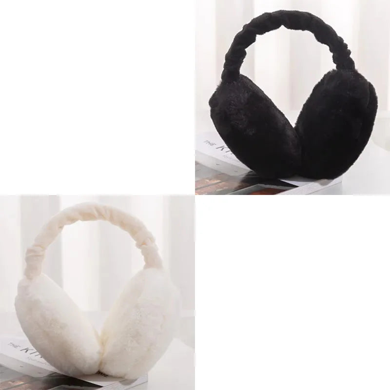 1/2/3/4pcs Solid Color Soft Plush Ear Warmer Winter Warm Earmuffs Fashion Ear Cover Outdoor Protection Ear-Muffs Folding Earflap Oasis Select 2pcs-mix
