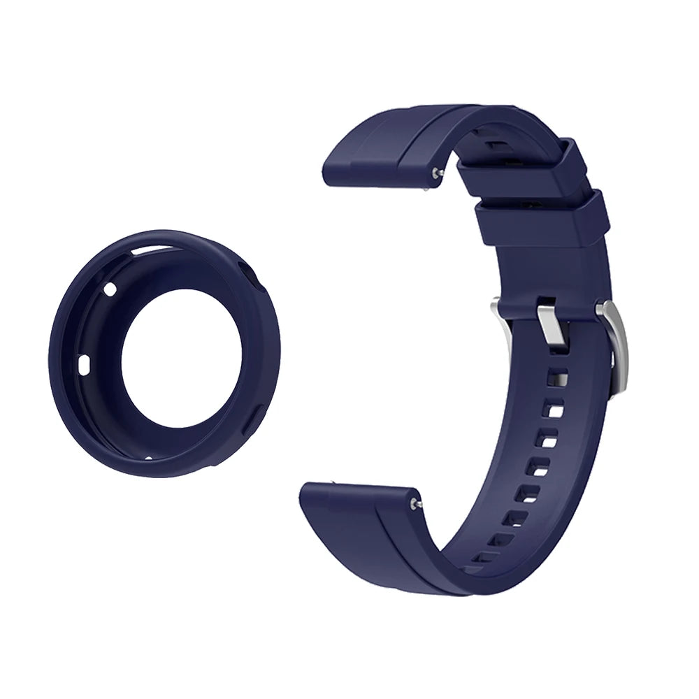 Silicone Case & Strap for Huawei Watch GT4 GT5 41mm | Protective Smartwatch Case & Strap Oasis Select Dark Blue Case Strap