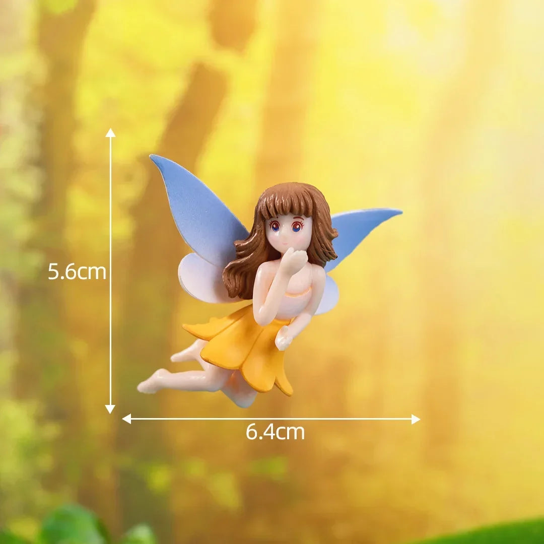 Resin Cute Whispering Fairy Ornaments DIY Keychain Miniature Landscape Accessories Home Desktop Car Interior Decoration Oasis Select C