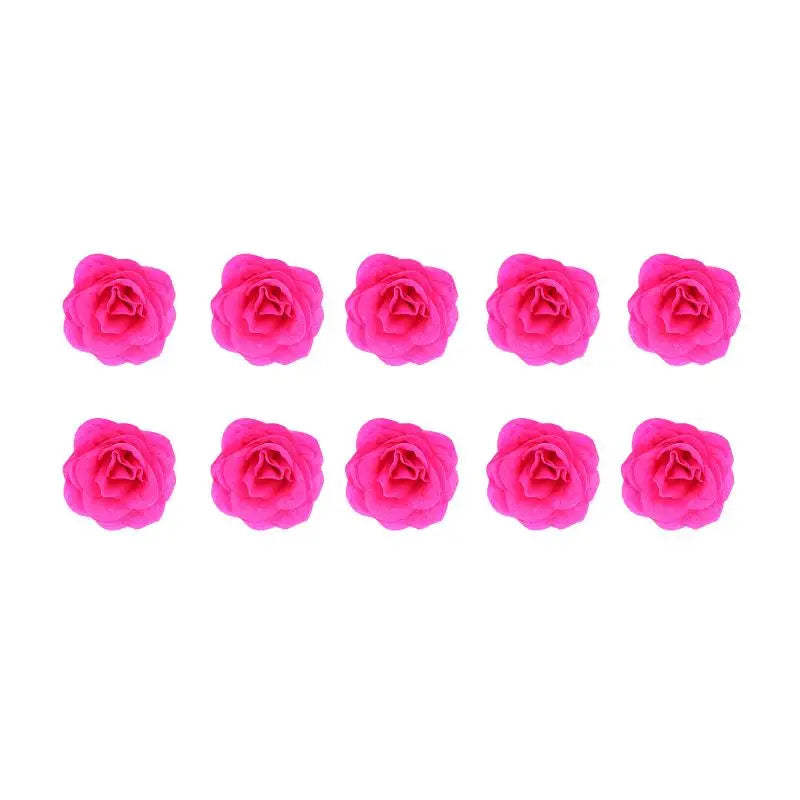 10Pcs Fairy Simulation Crystal Rose DIY Fake Flower Heads Valentine's Day Sparkling Rose Family Atmosphere Decoration Oasis Select red purple 10Pcs