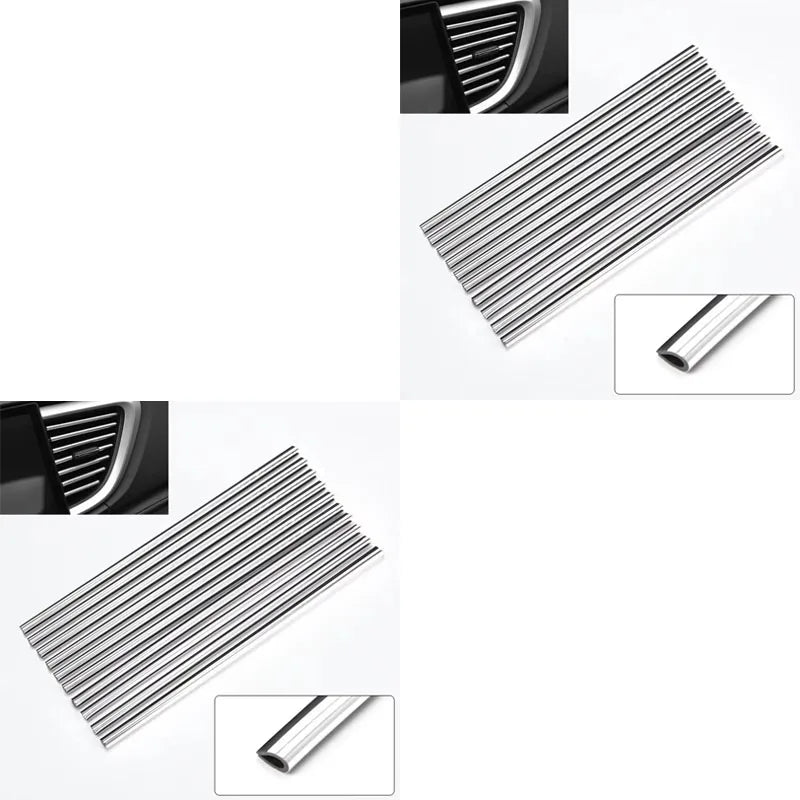 10/20pcs Car Air Conditioner Outlet Decorative U Shape Moulding Trim Decor Strips Car Styling Car Door Edge Corner Protector Oasis Select 20pcs Silver