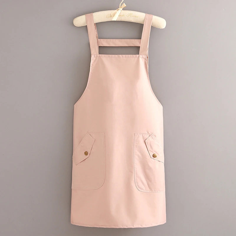 Apron Workwear Adjustable Oil-Proof Kitchen Apron Waterproof Barbershop Smock Catering Milk Tea Coffee Shop Oasis Select Pink one size