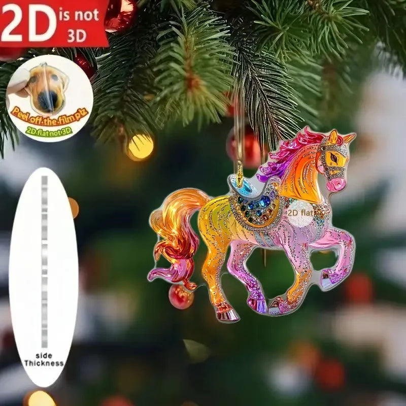 Golden Acrylic Horse Keychain Pendant – Car & Bag Charm Gift