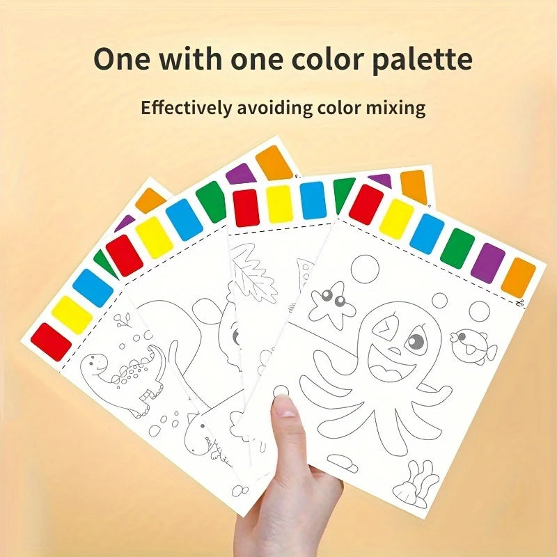 A Set of Art Tools, Including 8 Pieces of Art Paper, 8 Brushes,and 6 Colors of Paint,Suitable for Students and DIY Handmade Sets Oasis Select