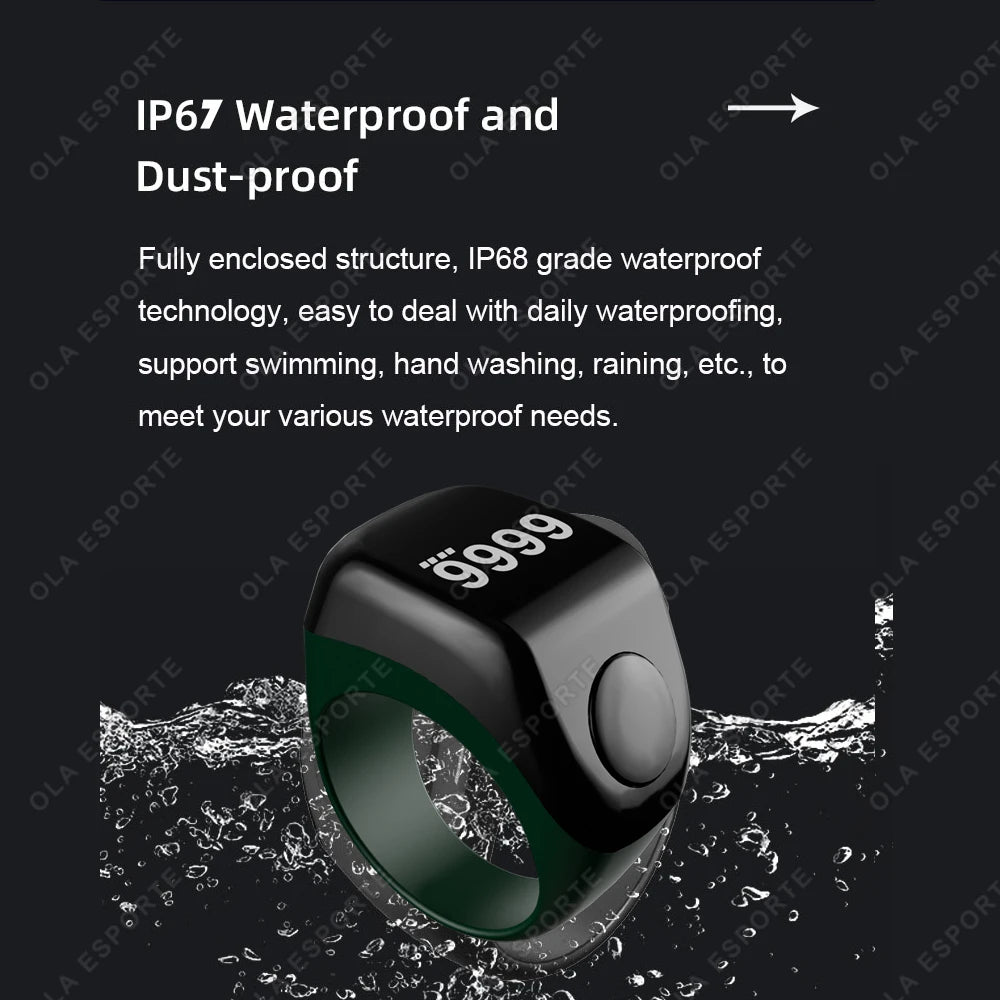 Smart Bluetooth Zikr Tasbih Ring Counter – LCD & Vibration Alert