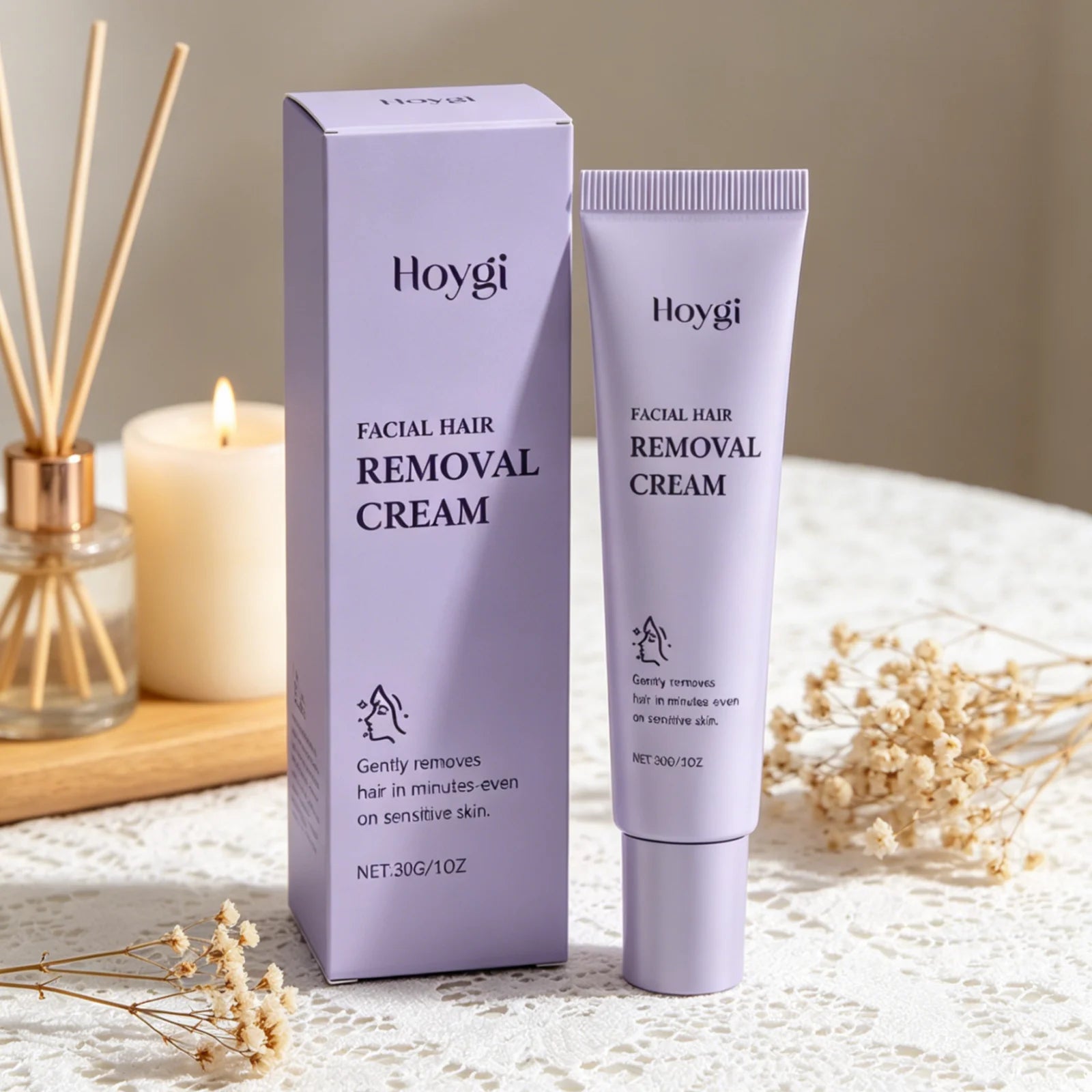 Hoygi Facial Hair Removal Cream – Gentle Depilatory 30g Facial Depilatory Cream Oasis Select