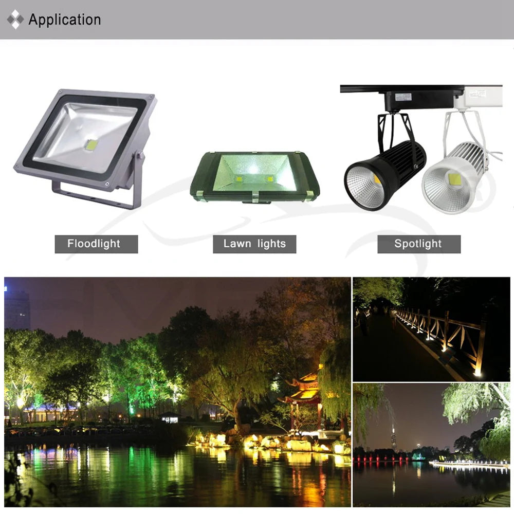 10W 30W 100W LED Light Chip Warm White DC 12V 36V COB Integrated LED Lamp Chip DIY Lighting Projects Floodlight Spotlight Bulb Oasis Select