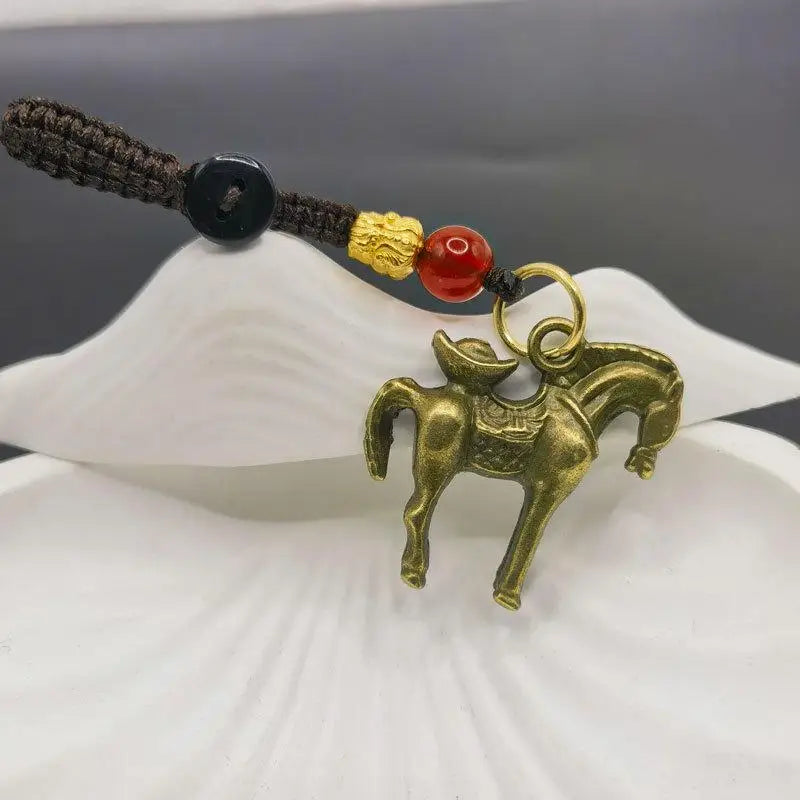 2026 Chinese Zodiac Horse Copper Feng Shui Lucky Pendant Keychain Pendant Keychain Charm Oasis Select A2