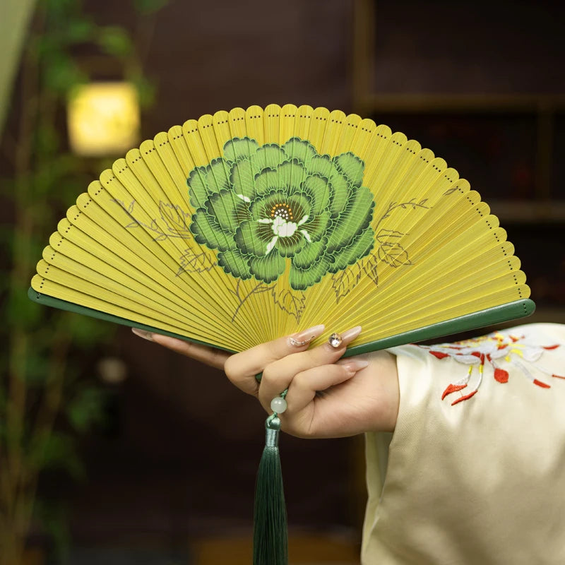 All-bamboo Folding Fan Chinese Ancient-style Dance Fan Summer Portable New Chinese-style Cheongsam Folding Fan Oasis Select