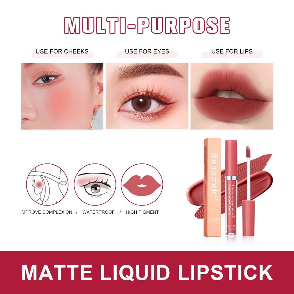 Matte Velvet Lip Gloss Lipstick Waterproof Non-stick Cup Not Easy To Fade Long Lasting Lip Glaze Lipstick Makeup Cosmetics Oasis Select
