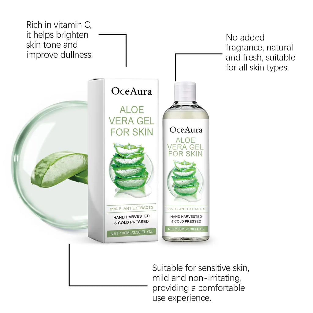 OceAura Aloe Vera Gel – Pore Shrinking, Oil Control & Acne Care Aloe Vera Face Gel Oasis Select