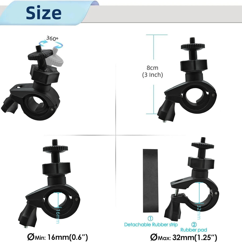 VeFly Bike & Motorcycle GoPro Handlebar Mount Bracket Adapter