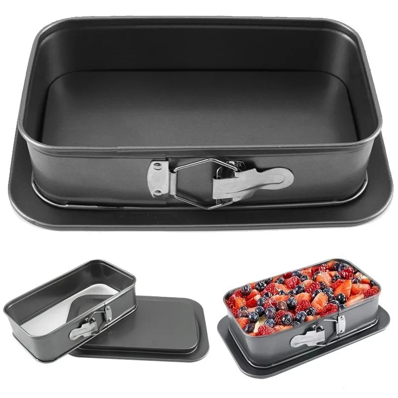 Leak-Proof Rectangular Cake Pan 11.03in, Non-Stick, Removable Bottom for Cheesecakes & Desserts, Oven & Dishwasher Safe Oasis Select