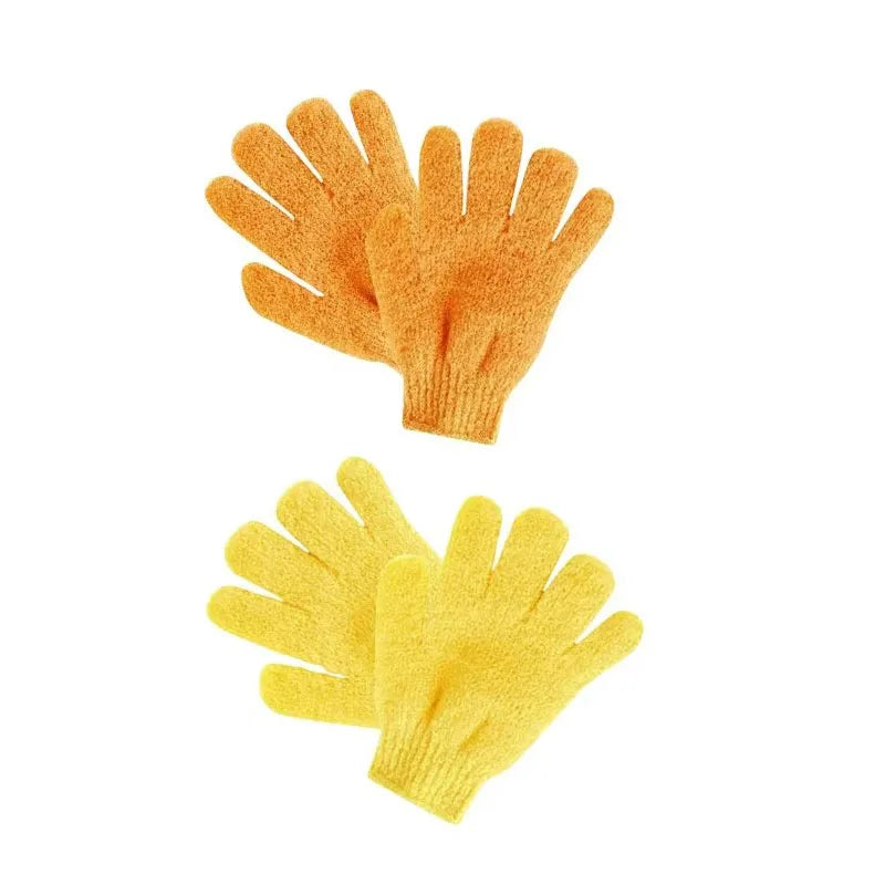 1/2/3pairs Five Fingers Bath Gloves Peeling Exfoliating Household Shower Towel Scrub Body Wash Elastic Wipe Body Cleaning Tools Oasis Select 2pairs mix 2
