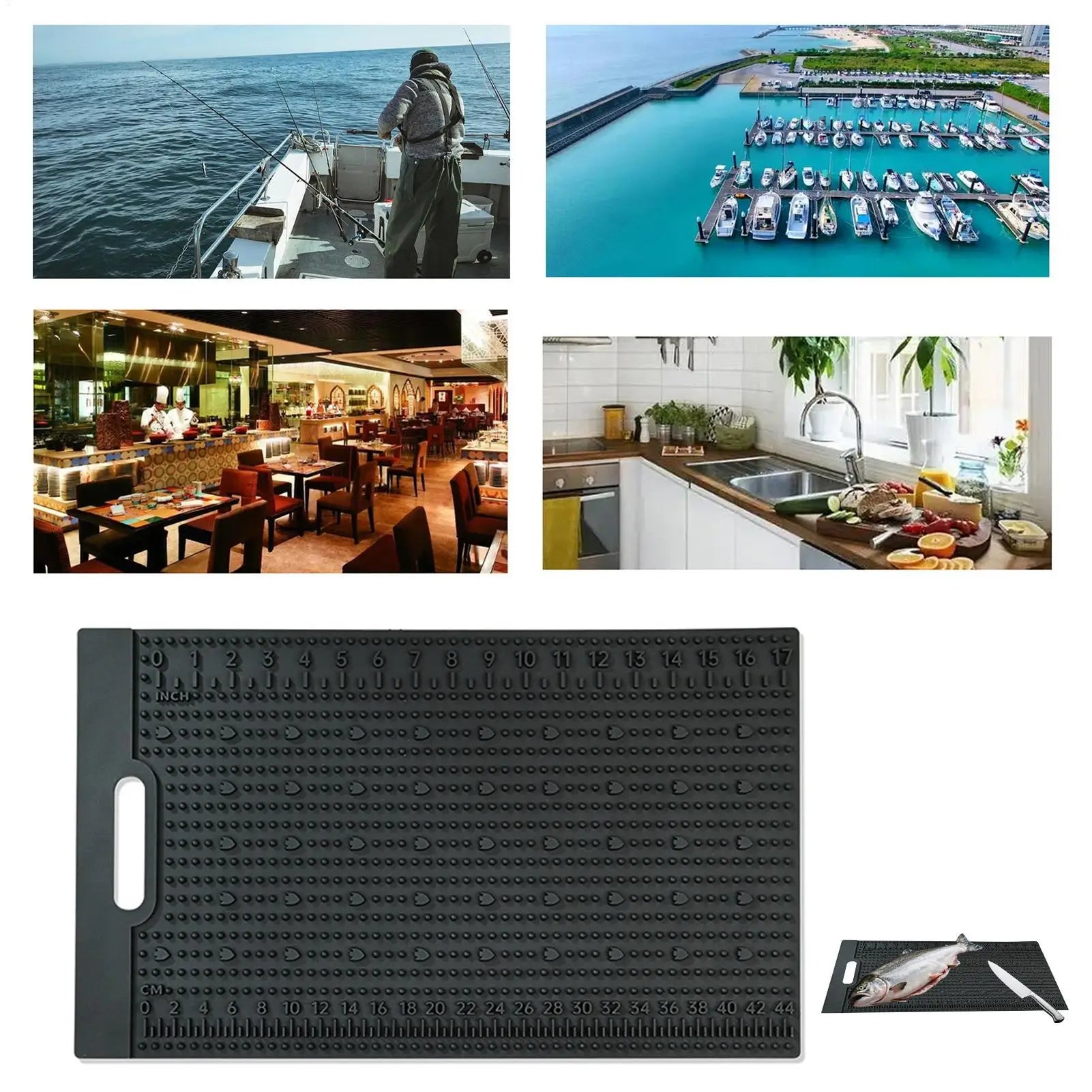 1PC Cutting Board Non-Slip Fish Fillet Mat Fish Cleaning Grips Fish Easy Filleting Heavy Duty Bait Cutting Board Fish Fillet Mat Oasis Select