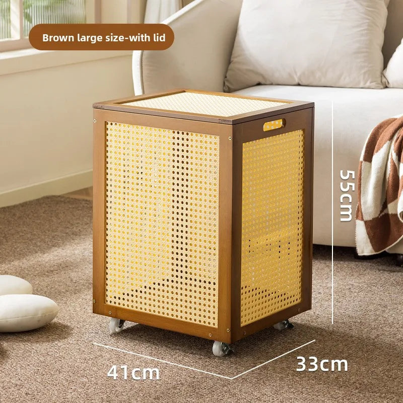 Dirty clothes basket Dirty clothes storage basket Household laundry basket Doll storage bucket Bathroom clothing artifact Oasis Select Brown large