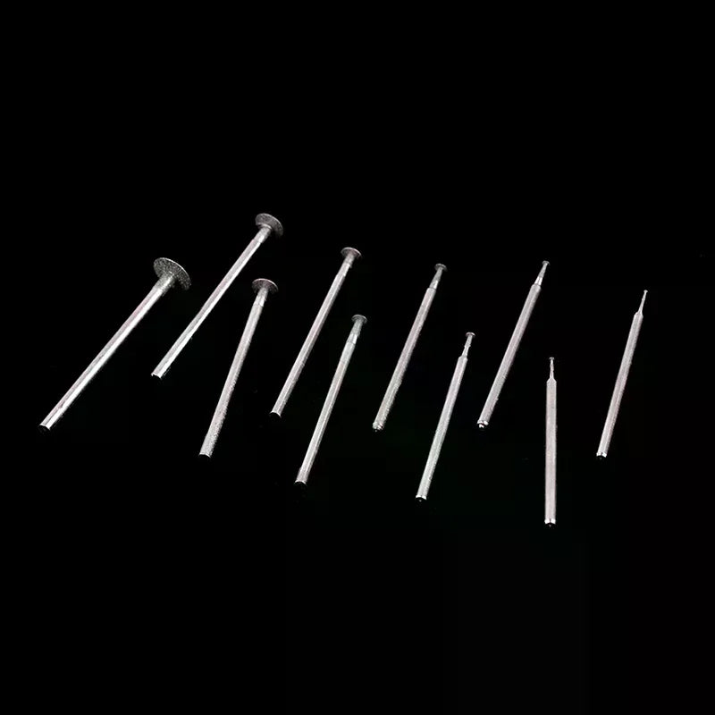 10PCS Grinding Bit Accessory Ultra-Thin T Head Shank Diamond Mounted Point Stone Jade Carve Polish Engrave Tool Oasis Select