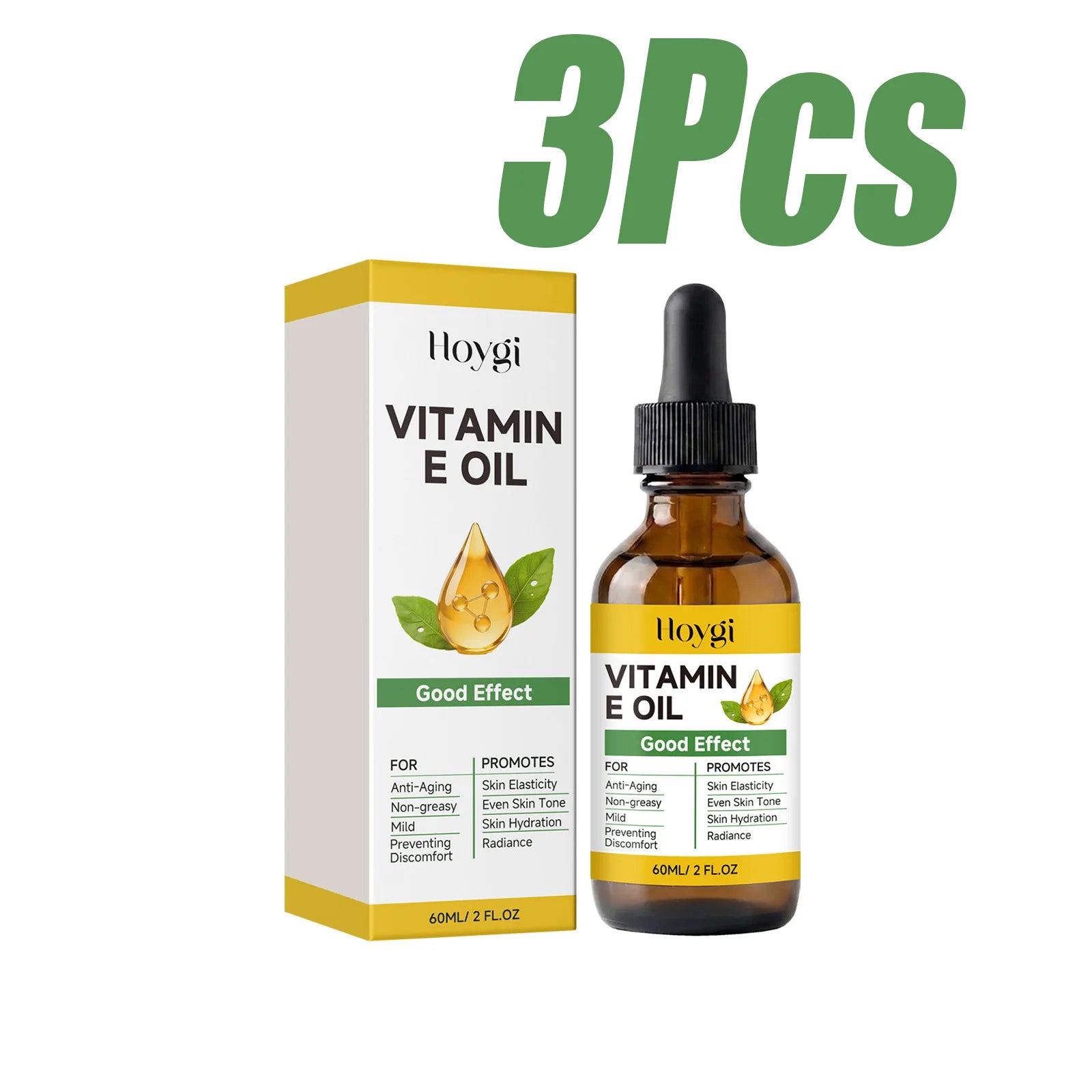 Vitamin E Oil Moisturizing Firming Improves Skin Softness Brightens Skin Tone Hydration Oil for Face Body Hands Nails & Hair Oasis Select 3 x 60ml Boxed 60ml