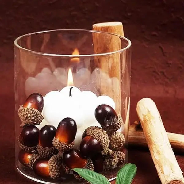 5/10 PCS Artificial Acorns with Caps Realistic Fake Acorns DIY Craft Fall Autumn Decor Table Centerpiece Woodland Props Oasis Select