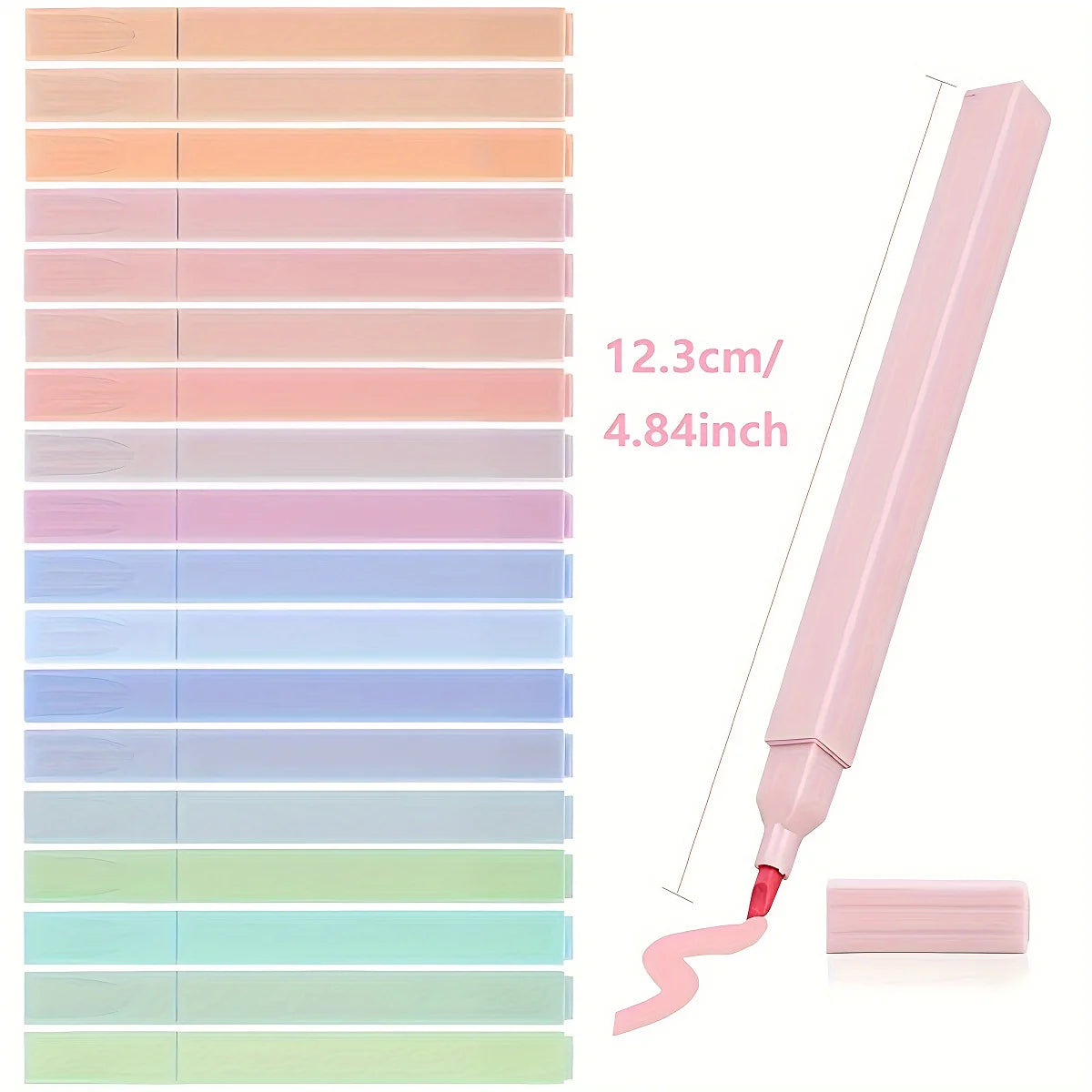 6/12pcs colorful Aesthetic Highlighters Cute Assorted Random Colors, No Bleed With Soft Tip Stationary Markers, For Students Oasis Select