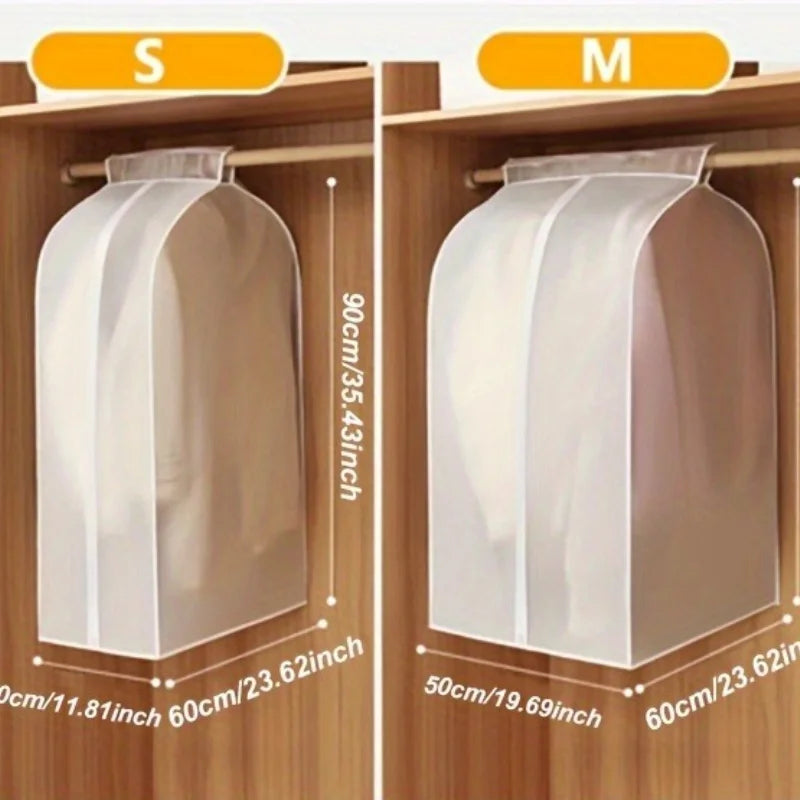 Clothing Dust Cover Transparent Dress Garment Dust Cover Storage Bag Case Organizer Wardrobe Clothing Hanging Dust Proof Bag Oasis Select S and M
