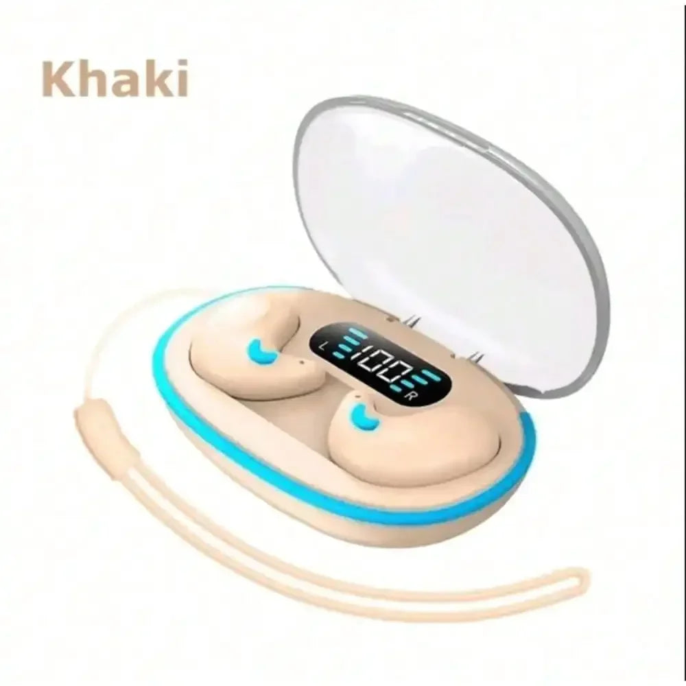 X55Pro Sleeping Bluetooth Earbuds Wireless Bluetooth Earphones Waterproof Hi-Fi Stereo Earpods with Mic Fro all smartphone Oasis Select khaki