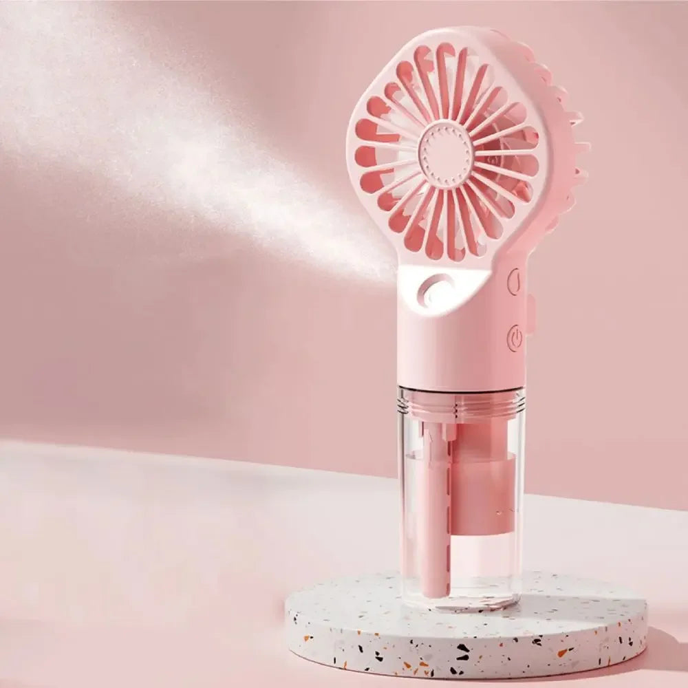 1pc Portable Handheld Spray Fan,Water Spray Mist Fan,Student Dormitory Mini Fan,Summer Supplies, Cooling Tools,Outdoor Small Fan Oasis Select Pink