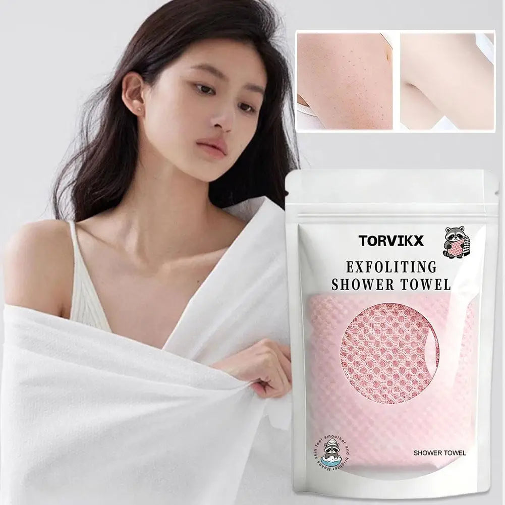Exfoliating Shower Towel – Deep Cleansing Body Scrub Tool Body Exfoliating Towel Oasis Select