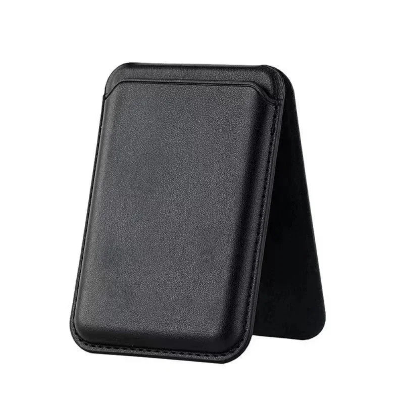 Magnetic Wallet Card Holder for IPhone 17Pro 16 15 14 13 12 Lightweight Magnetic Leather Phone Holder Pouch Stand for Magsafe Oasis Select black