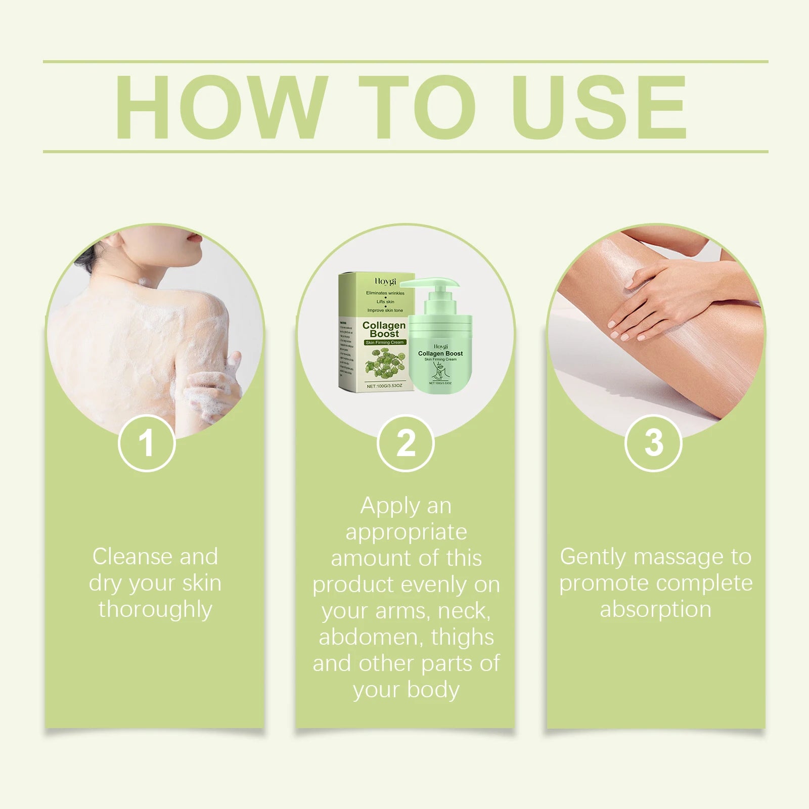 Hoygi Anit-Wrinkle and Fine Line Collagen Body Cream Moisturizing Firming Hydrating and Smoothing Body Care Lotion Oasis Select