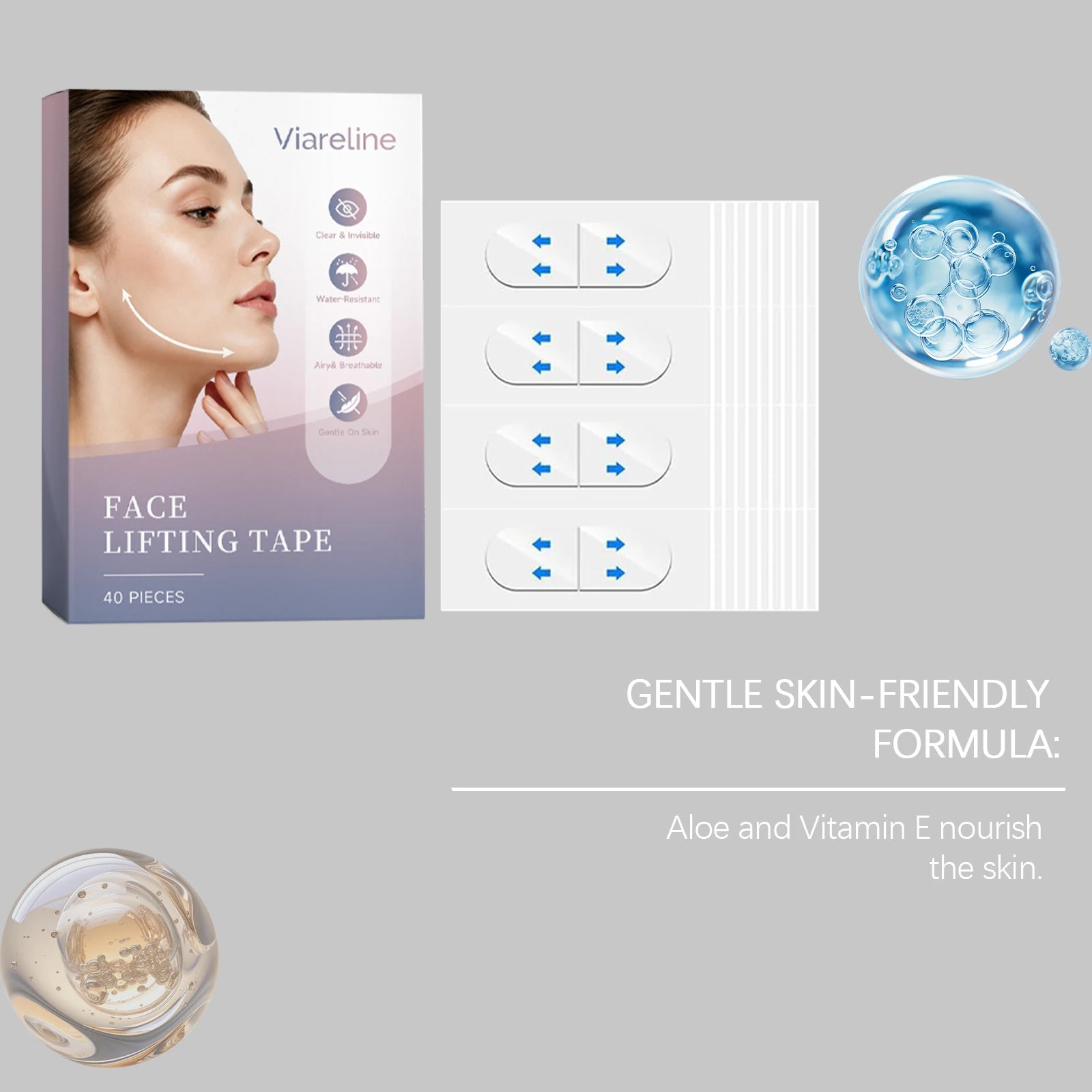 Waterproof Invisible Face Lifting Patch Breathable Clear Instant Shaping Firming V-Shape Beauty Sticker Instant V Face Lift Tape Oasis Select