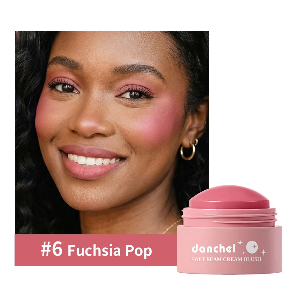 Natural Looking Matte Blush Stick Waterproof Long Lasting Hydrating Blendable Cream Blush Balm Lightweight Cheek Makeup Cosmetic Oasis Select 6 Fuchsia Pop