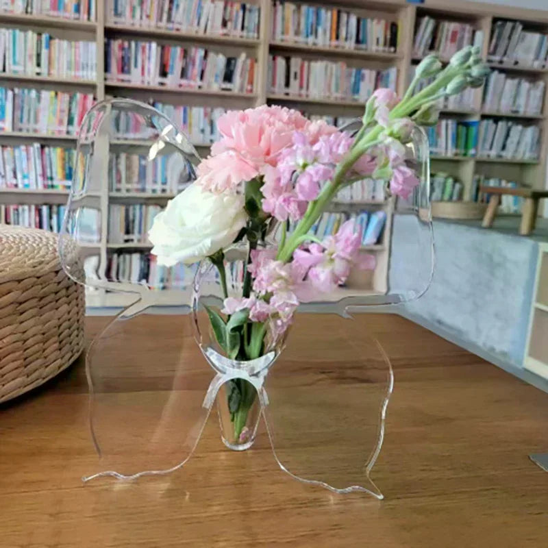 Transparent Butterfly Acrylic Flower Vase Three-dimensional Flower Arrangement Accessories Butterfly Vase Home Decoration Oasis Select